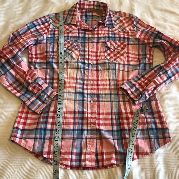 Wrangler Plaid Pearl Snap Western Shirt - Picture 5 of 6